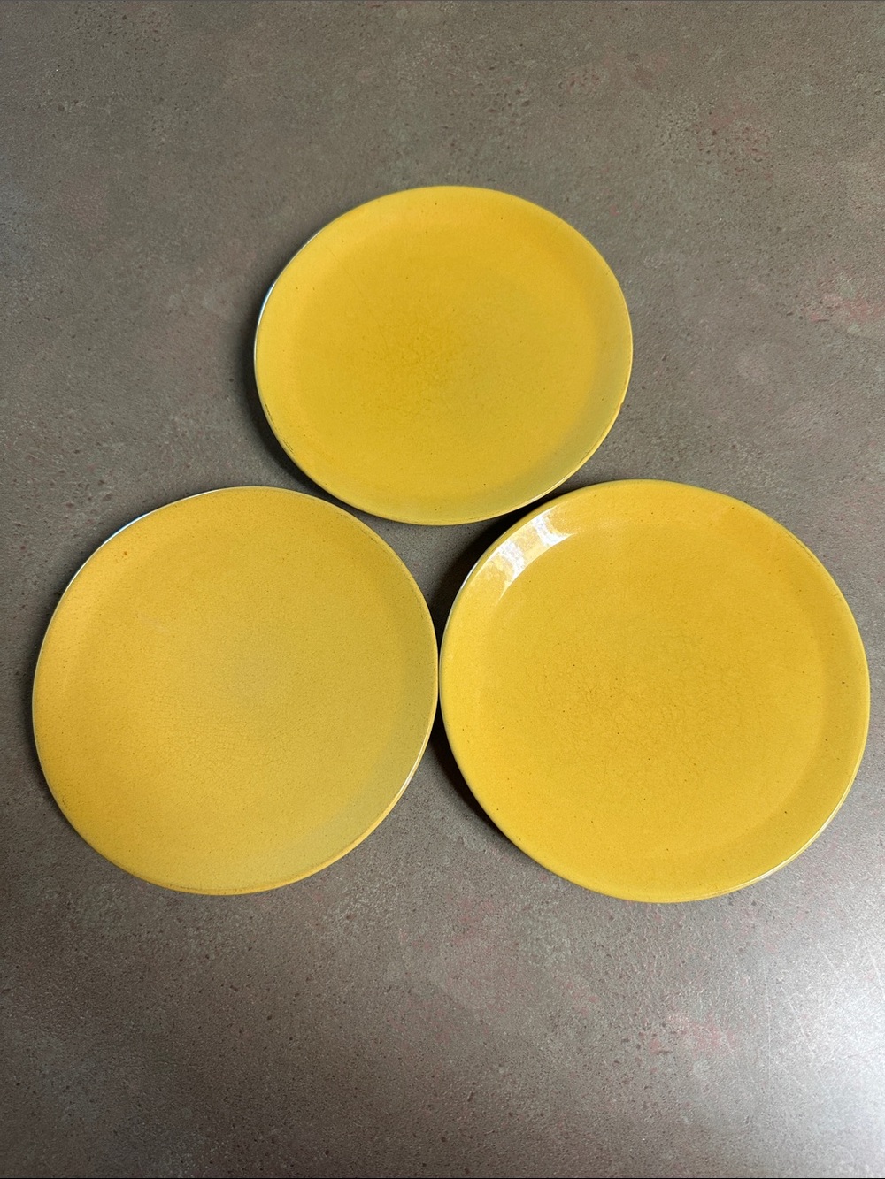 Vintage Frankoma Autumn Yellow Salad or Bread Plates - Set of 3